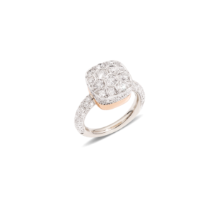 Anello Nudo Maxi - Oro Bianco 18kt, Oro Rosa 18kt, Diamante