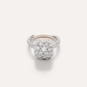 Solitaire Grosser Ring Nudo - Weißgold 18kt, Roségold 18kt, Diamant