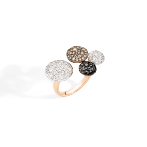 Anillo Sabbia - Oro Rosa 18kt, Diamante, Diamante Marrón, Diamante Negro Tratado