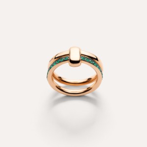Pomellato Together Ring - Oro Rosa 18kt, Smeraldo