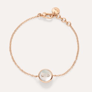 Bracelet Pom Pom Dot - Or Rose 18kt, Nacre, Diamant