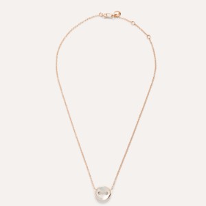 Collar Con Colgante Pom Pom Dot - Oro Rosa 18kt, Madre Perla, Diamante