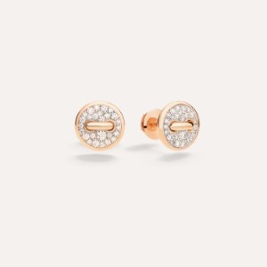Pom Pom Dot Earrings - Rose Gold 18kt, Diamond