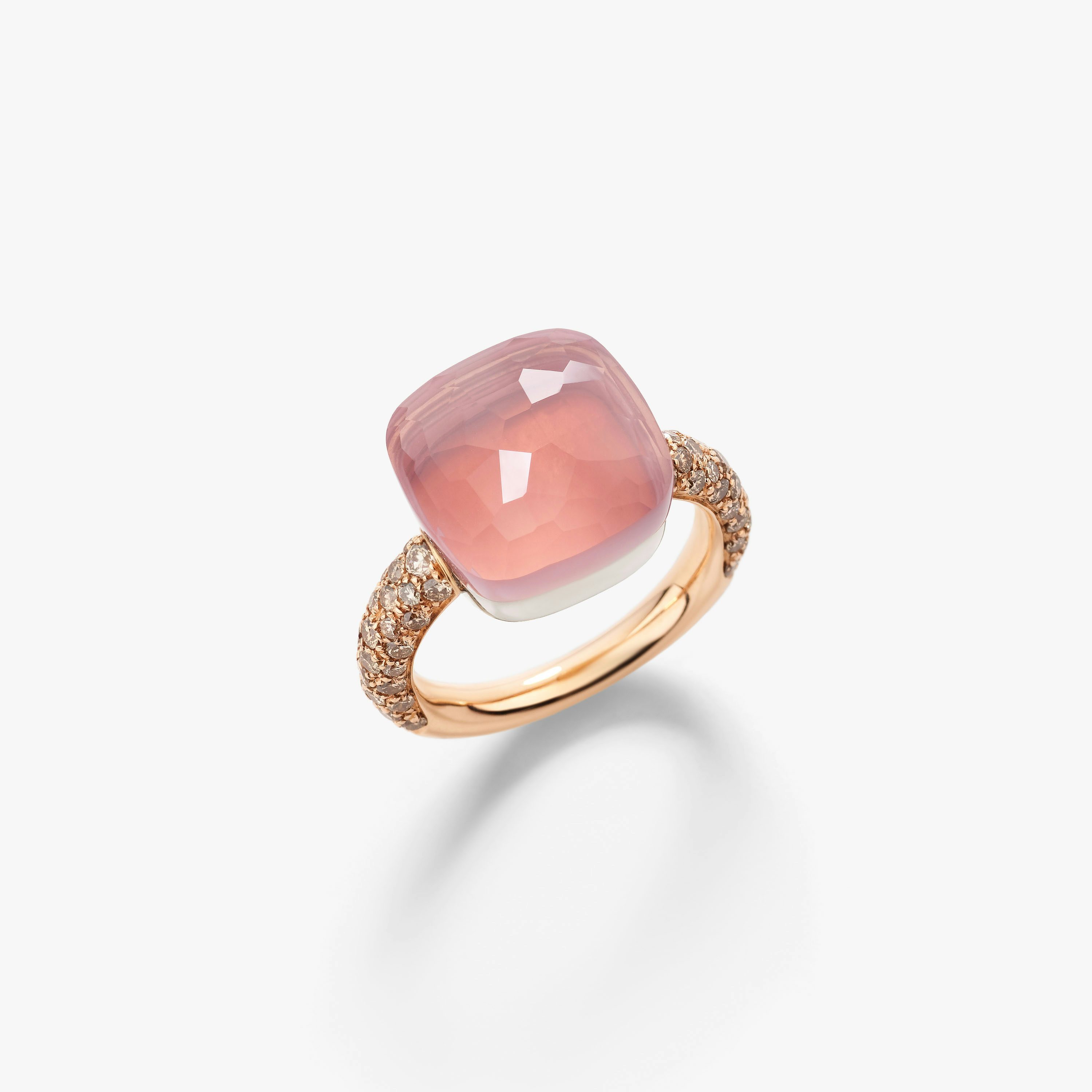 Anillo Nudo Maxi Con Cuarzo Rosa 0