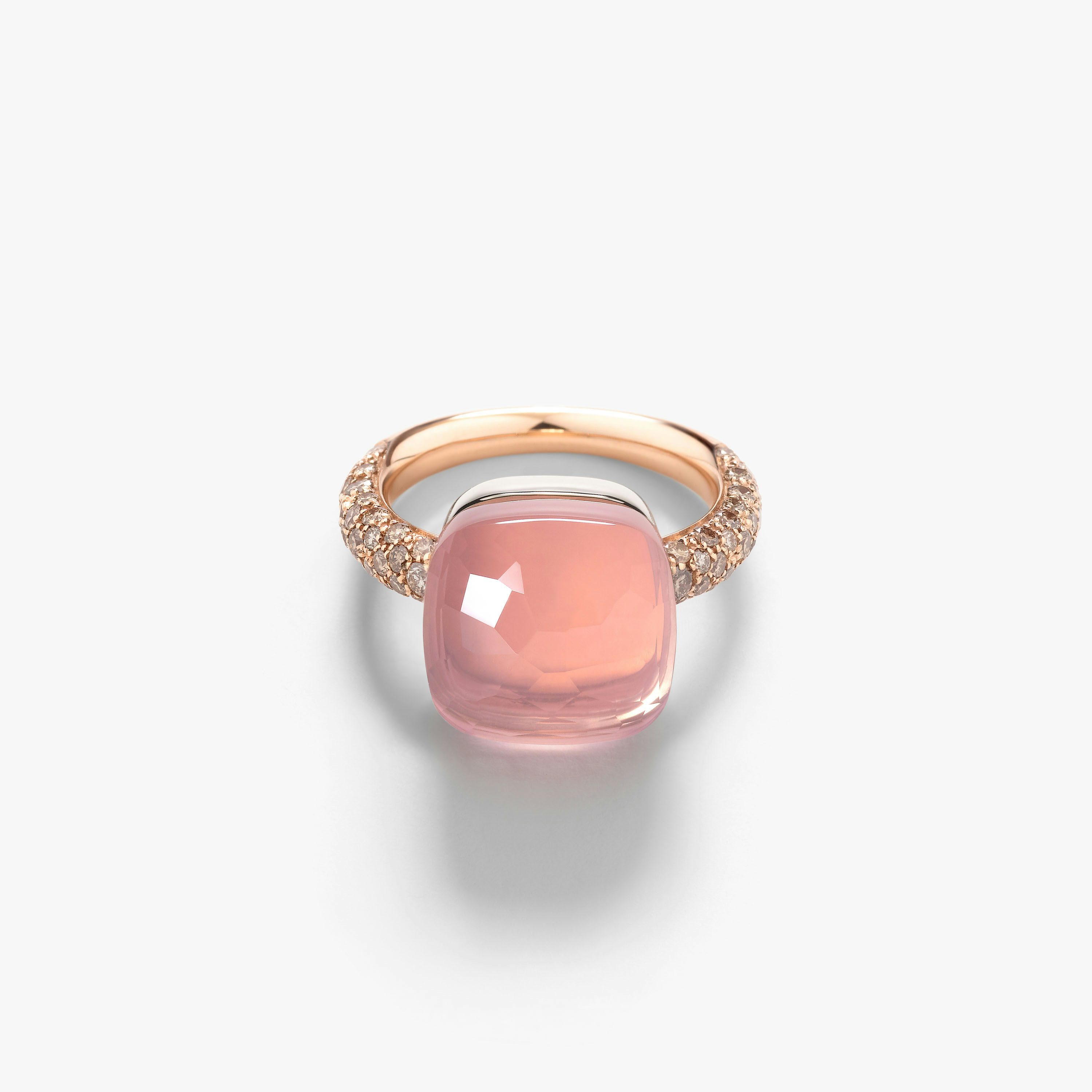 Anillo Nudo Maxi Con Cuarzo Rosa 1