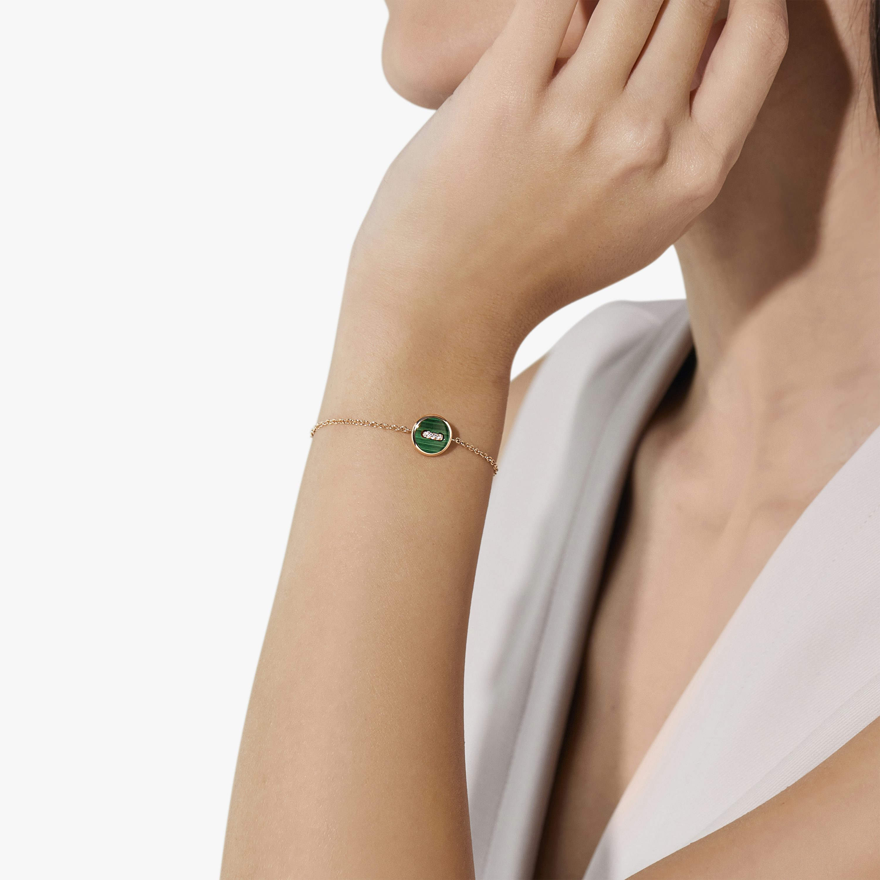 ポメラート ポムポムドット 750 ダイヤ マラカイト シェル ブレスレット ポメラート ポムポムドット 750 ダイヤ マラカイト シェル