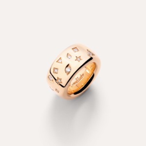Iconica Breiter Ring - Roségold 18kt, Diamant