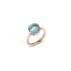 Ring Nudo Classic - Rose Gold 18kt, White Gold 18kt, Blue Topaz