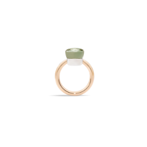 Klassischer Ring Nudo - Roségold 18kt, Weißgold 18kt, Prasiolith