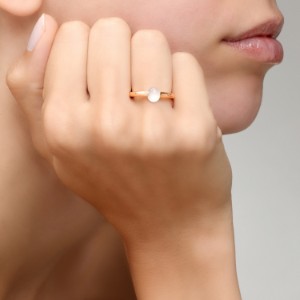 Bague M'ama Non M'ama - Or Rose 18kt, Adulaire
