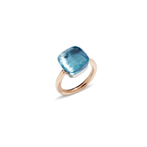 Nudo Maxi Ring - Rose Gold 18kt, White Gold 18kt, Blue Topaz