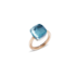Ring Nudo Maxi - Rose Gold 18kt, White Gold 18kt, Blue Topaz