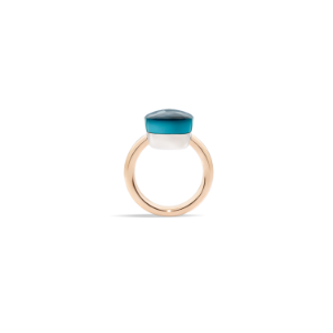 Nudo Maxi Ring - Rose Gold 18kt, White Gold 18kt, Blue London Topaz