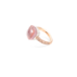 Großer Ring Nudo Aus Rosenquarz - Roségold 18kt, Weißgold 18kt, Rosenquarz, Brauner Diamant