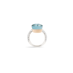 Nudo Maxi Ring - Rose Gold 18kt, White Gold 18kt, Blue Topaz