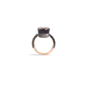 Nudo Maxi Ring - Rose Gold 18kt, Obsidian, Treated Black Diamond