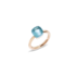 Ring Nudo Petit - Rose Gold 18kt, White Gold 18kt, Blue Topaz