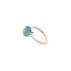 Ring Nudo Petit - Rose Gold 18kt, White Gold 18kt, Blue Topaz