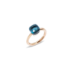 Kleiner Ring Nudo - Roségold 18kt, Weißgold 18kt, Blauer Topas