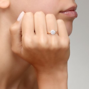 Ring Sabbia - Oro Rosa 18kt, Diamante