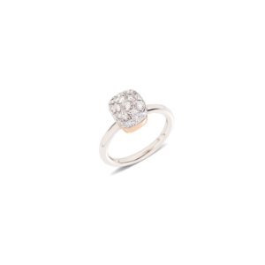 Anello Nudo Petit - Oro Rosa 18kt, Oro Bianco 18kt, Diamante