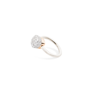 Anello Nudo Solitaire - Oro Rosa 18kt, Oro Bianco 18kt, Diamante