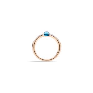 반지 마마넌마마 - 로즈골드 18kt, 블루 토파즈, 다이아몬드