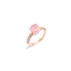 Kleiner Ring Nudo Aus Rosenquarz - Weißgold 18kt, Roségold 18kt, Rosenquarz, Brauner Diamant