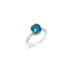 Kleiner Ring Nudo - Weißgold 18kt, Roségold 18kt, London Blu Topas, Türkis, Diamant