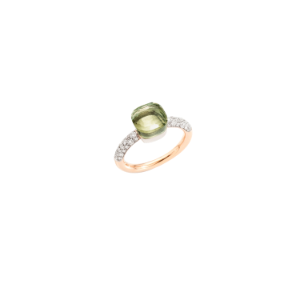 Anello Nudo Petit - Oro Rosa 18kt, Oro Bianco 18kt, Prasiolite, Diamante