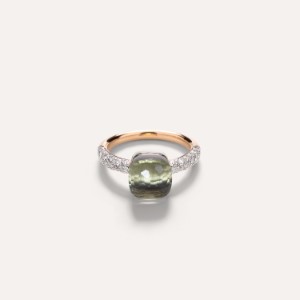Nudo Petit Ring - Rose Gold 18kt, White Gold 18kt, Prasiolite, Diamond
