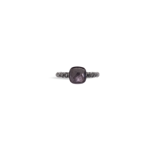 Bague Nudo - Or Rose 18kt, Obsidienne, Diamant Noir Traité