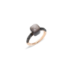 Kleiner Ring Nudo - Roségold 18kt, Obsidian, Behandelten Schwarzen Diamanten