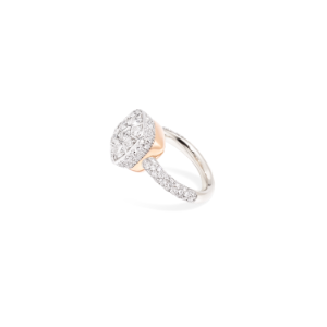 Anello Nudo Maxi - Oro Bianco 18kt, Oro Rosa 18kt, Diamante