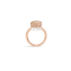 Solitaire Grosser Ring Nudo - Roségold 18kt, Weißgold 18kt, Brauner Diamant