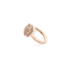 Solitaire Grosser Ring Nudo - Roségold 18kt, Weißgold 18kt, Brauner Diamant