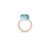 Ring Nudo Assoluto - Rose Gold 18kt, White Gold 18kt, Blue Topaz