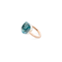 Ring Nudo Assoluto - Rose Gold 18kt, White Gold 18kt, Blue Topaz