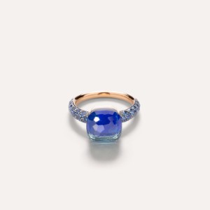 Nudo Classic Ring - Rose Gold 18kt, White Gold 18kt, Blue London Topaz, Lapis Lazuli, Blue Sapphire