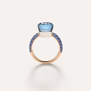 Nudo Classic Ring - Rose Gold 18kt, White Gold 18kt, Blue London Topaz, Lapis Lazuli, Blue Sapphire