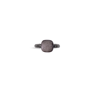 Ring Nudo - Roségold 18kt, Obsidian, Behandelten Schwarzen Diamanten