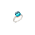Klassischer Ring Nudo - Weißgold 18kt, Roségold 18kt, Blauer Topas, Achat, Diamant