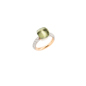 Ring Nudo Classic - Roségold 18kt, Weißgold 18kt, Prasiolith, Diamant