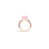 Klassischer Ring Nudo Aus Rosenquarz - Weißgold 18kt, Roségold 18kt, Rosenquarz, Brauner Diamant
