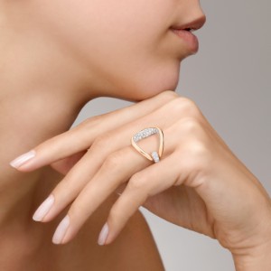 판티나 반지 - 로즈골드 18kt, 다이아몬드