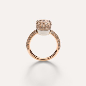 Ring Nudo Solitaire - White Gold 18kt, Rose Gold 18kt, Brown Diamond
