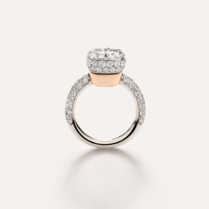 Ring Nudo Solitaire - Weißgold 18kt, Roségold 18kt, Diamant