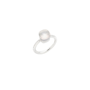 Ring  Nudo Milky Petit - White Gold 18kt, Diamond