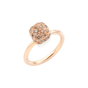 Ring Nudo Solitaire Petit - White Gold 18kt, Rose Gold 18kt, Brown Diamond