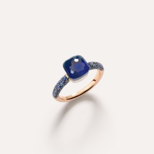Nudo Petit Ring - Rose Gold 18kt, White Gold 18kt, Blue London Topaz, Lapis Lazuli, Blue Sapphire